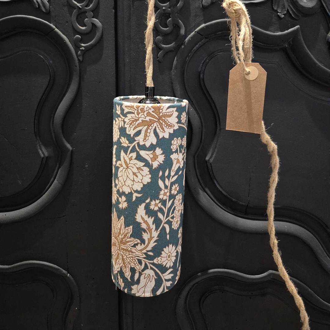latelier de marianne-baladeuse lumineuse-motif floral-bleu