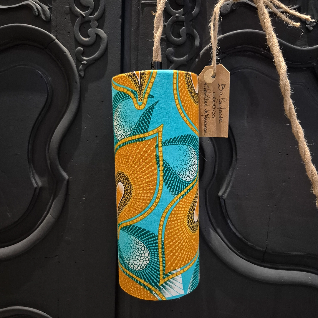 latelier de marianne-baladeuse lumineuse-tissu wax turquoise